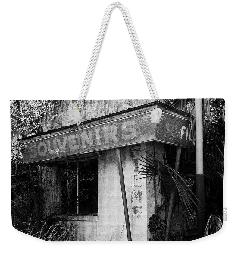 Monochromatic Weekender Tote Bag featuring the photograph Souvenirs by Lenore Locken