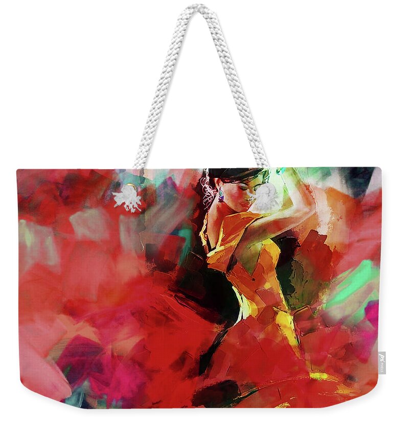  Weekender Tote Bag featuring the painting Spanish Dance by Gull G