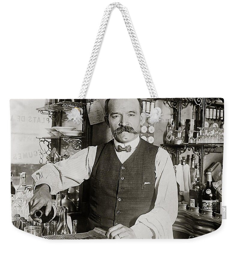 Prohibition Weekender Tote Bag featuring the photograph Speakeasy Bartender by Jon Neidert