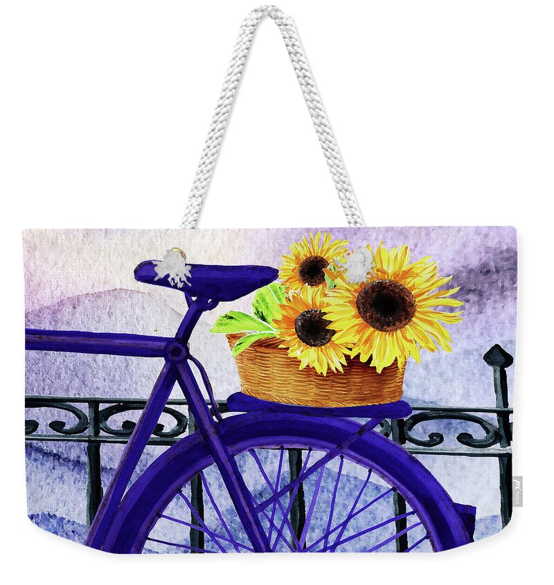 Bicycle Weekender Tote Bag featuring the painting Special Delivery by Irina Sztukowski