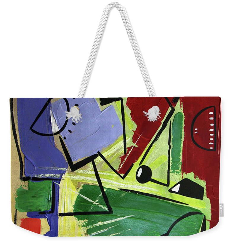 Abstract Weekender Tote Bag featuring the painting Speak The Things That Are Not as though They Were by Anthony Falbo