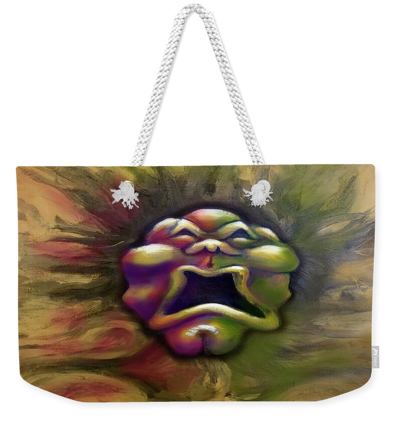 Scream Weekender Tote Bag featuring the digital art Spectrum of Emotion Fear Discust by Kevin Middleton