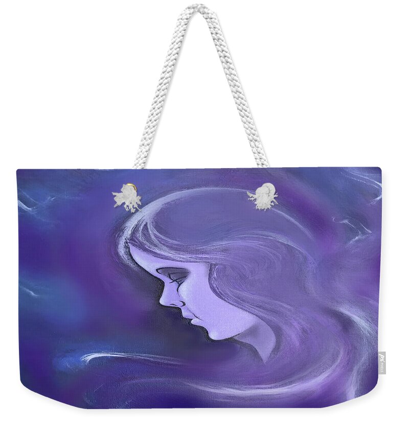 Lavender Weekender Tote Bag featuring the digital art Spectrum of Emotion Sadness Discust by Kevin Middleton
