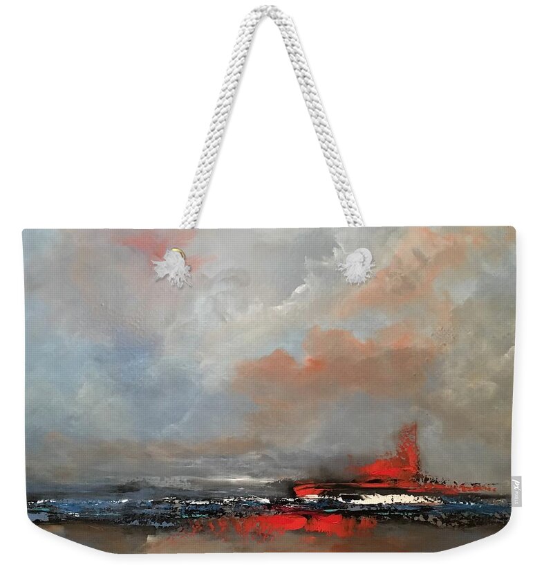 Abstract Weekender Tote Bag featuring the painting Speeding by Soraya Silvestri