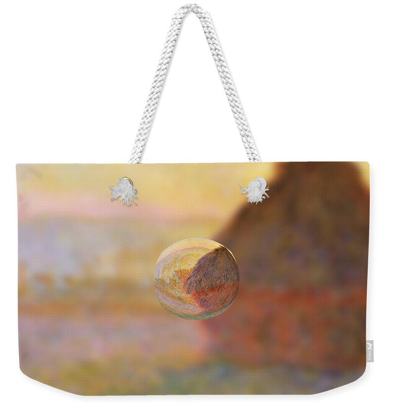 Abstract In The Living Room Weekender Tote Bag featuring the digital art Sphere 5 Monet by David Bridburg