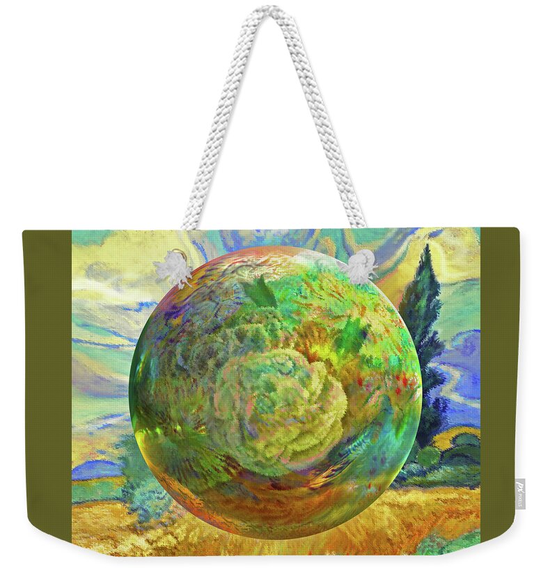 Succulents Weekender Tote Bag featuring the digital art Sphering of Succulents by Robin Moline