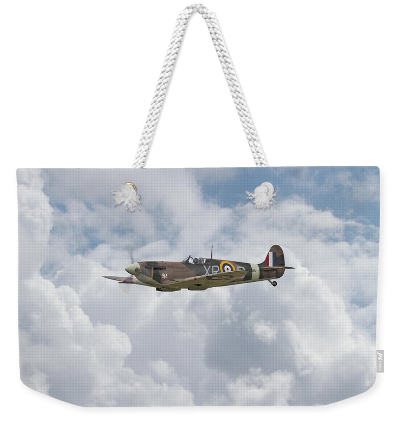 Aircraft Weekender Tote Bag featuring the digital art  Spifire - US Eagle Squadron by Pat Speirs