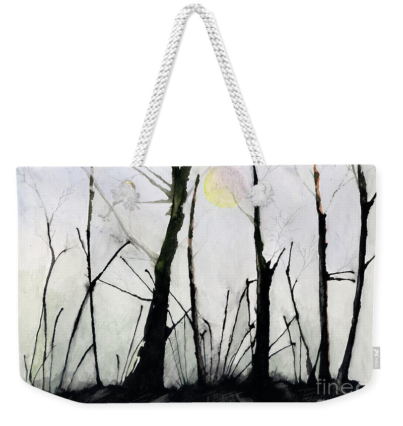 Trees Weekender Tote Bag featuring the painting Spiny Trees by Jackie Irwin