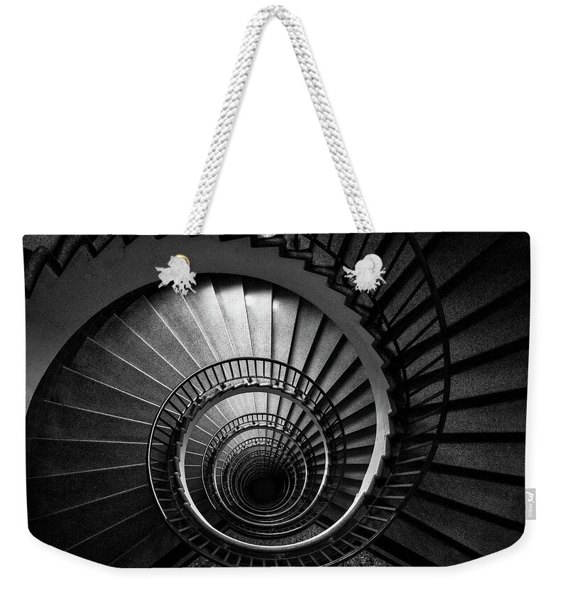 Ljubljana Weekender Tote Bag featuring the photograph Spiral Staircase by Stuart Litoff