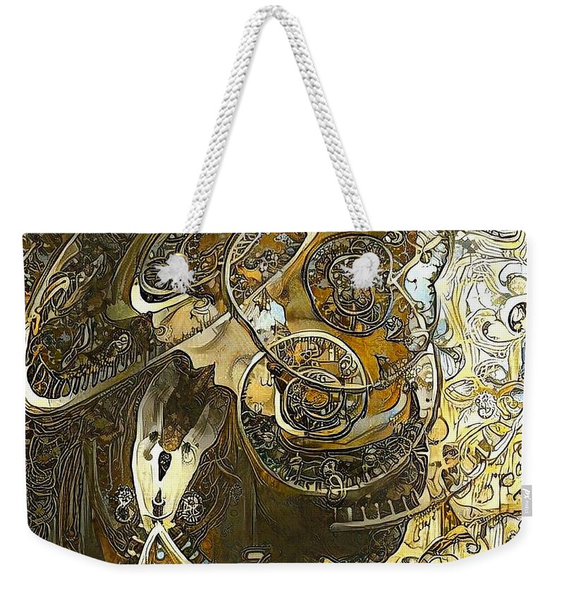 Sand Weekender Tote Bag featuring the digital art Spirals of Time by Bruce Rolff