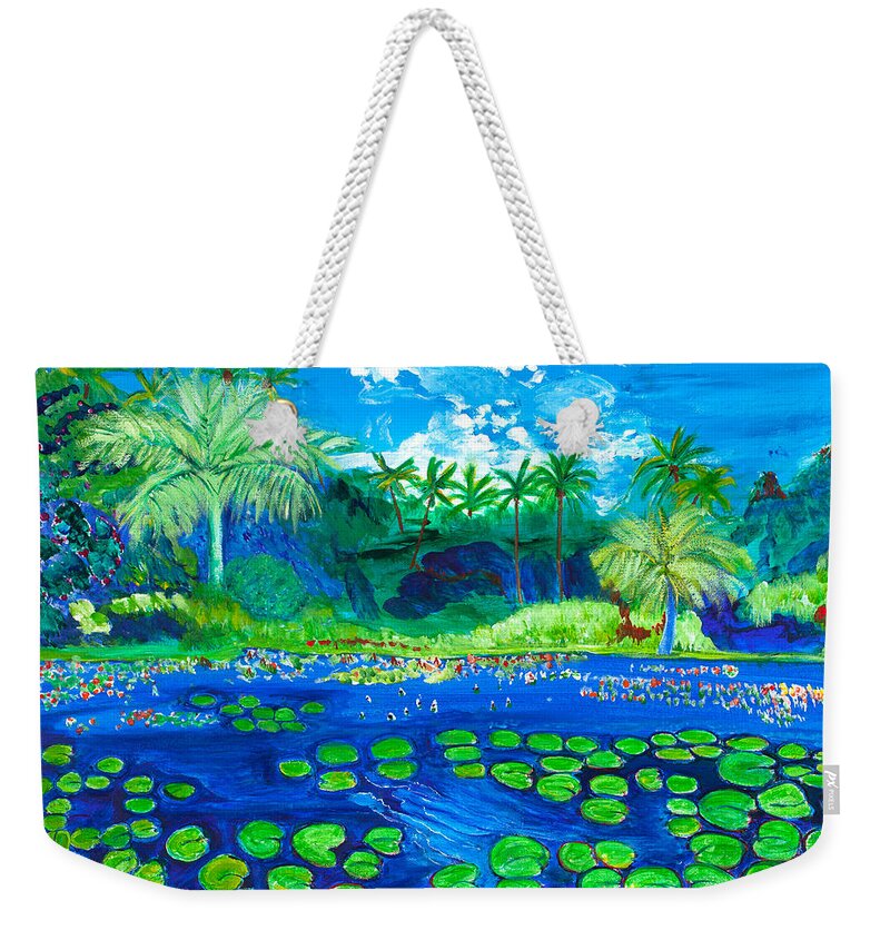 Hawaii Weekender Tote Bag featuring the painting Spirit of Hawaii 16 x20 by Santana Star
