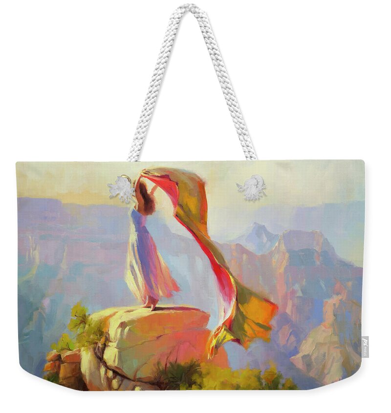 Southwest Weekender Tote Bag featuring the painting Spirit of the Canyon by Steve Henderson
