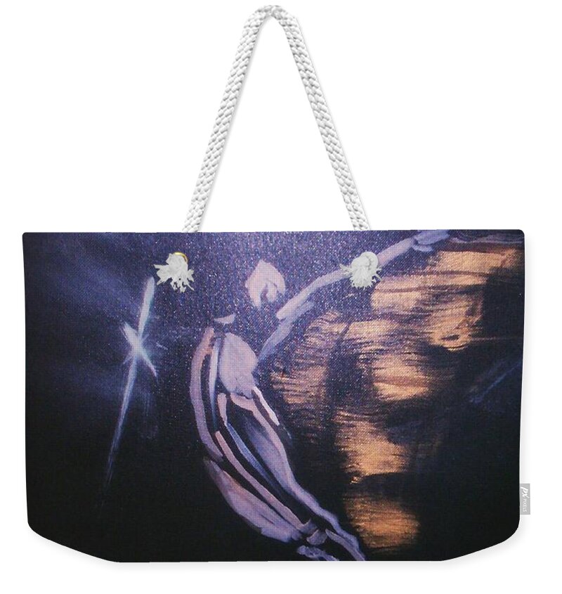 Spirit Raising Rest In Peace Weekender Tote Bag featuring the painting Spirit Raising by Tyrone Hart