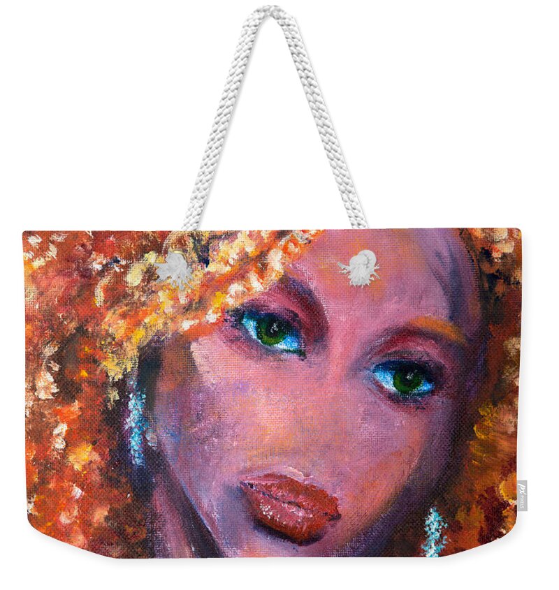 Girl Weekender Tote Bag featuring the painting Spite by Jason Reinhardt
