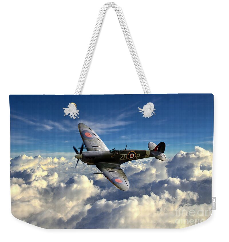 Supermarine Weekender Tote Bag featuring the digital art Spitfire MH434 by Airpower Art