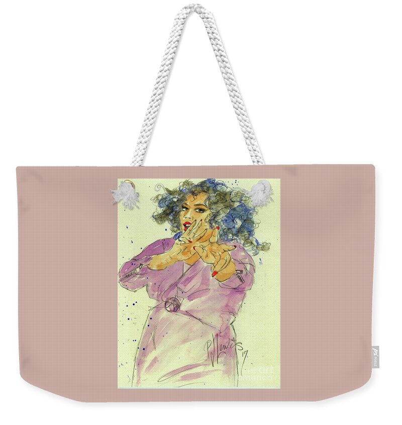 Plus Size Woman Weekender Tote Bag featuring the drawing Splashed with fun by PJ Lewis