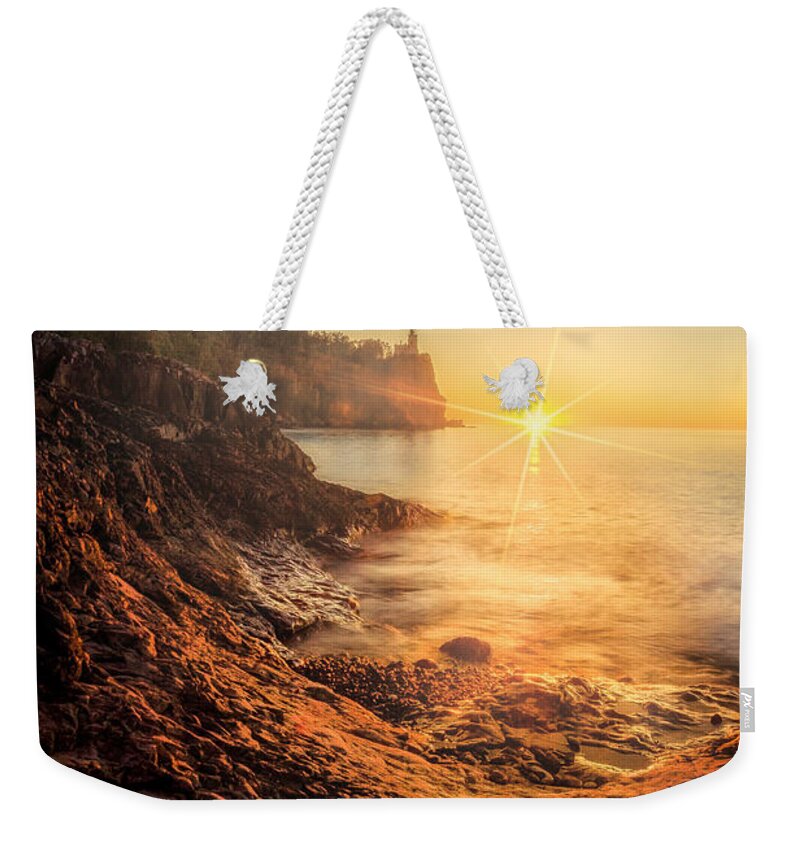 Natural Forms Weekender Tote Bag featuring the photograph Split Rock Glory by Rikk Flohr