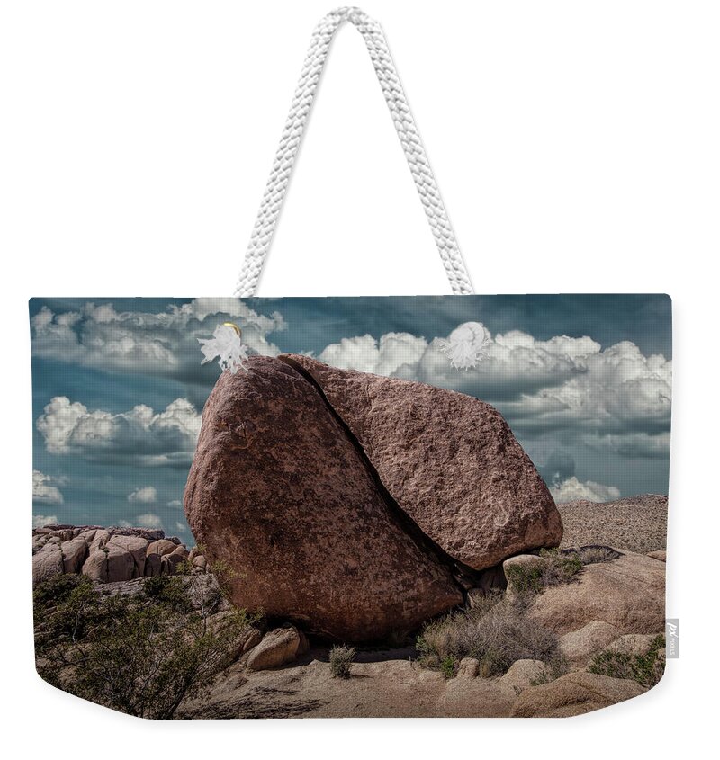 California Weekender Tote Bag featuring the photograph Split Rock in Joshua Tree National Park by Randall Nyhof