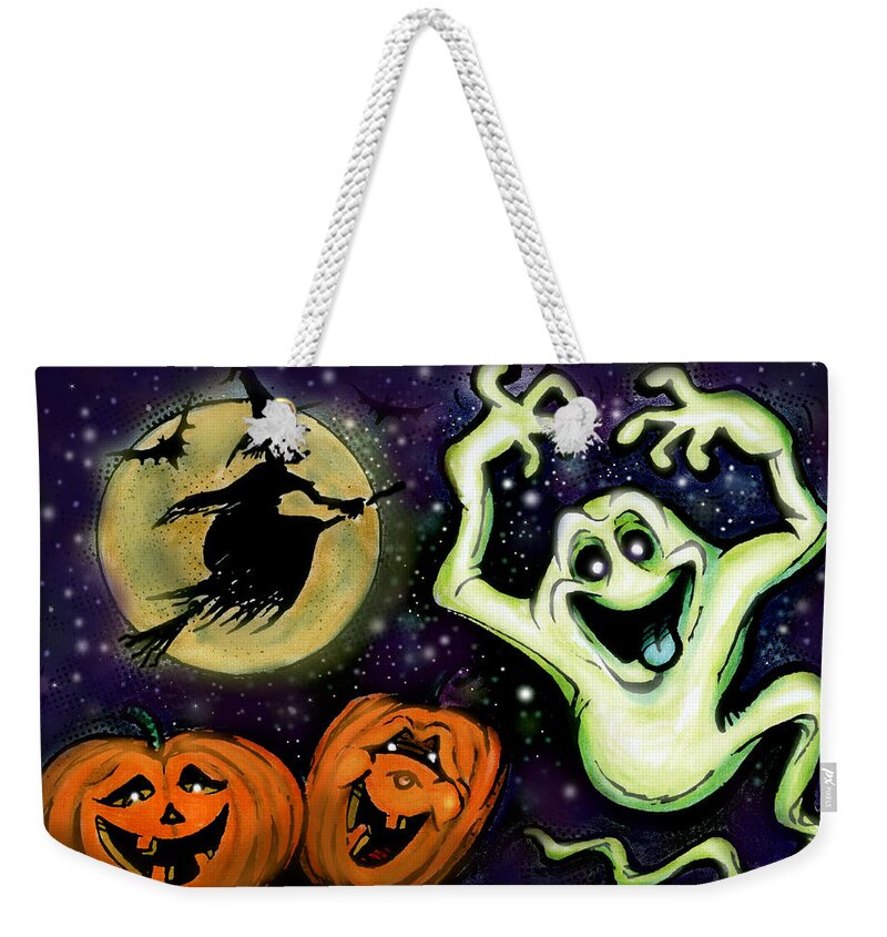 Halloween Weekender Tote Bag featuring the painting Spooky by Kevin Middleton