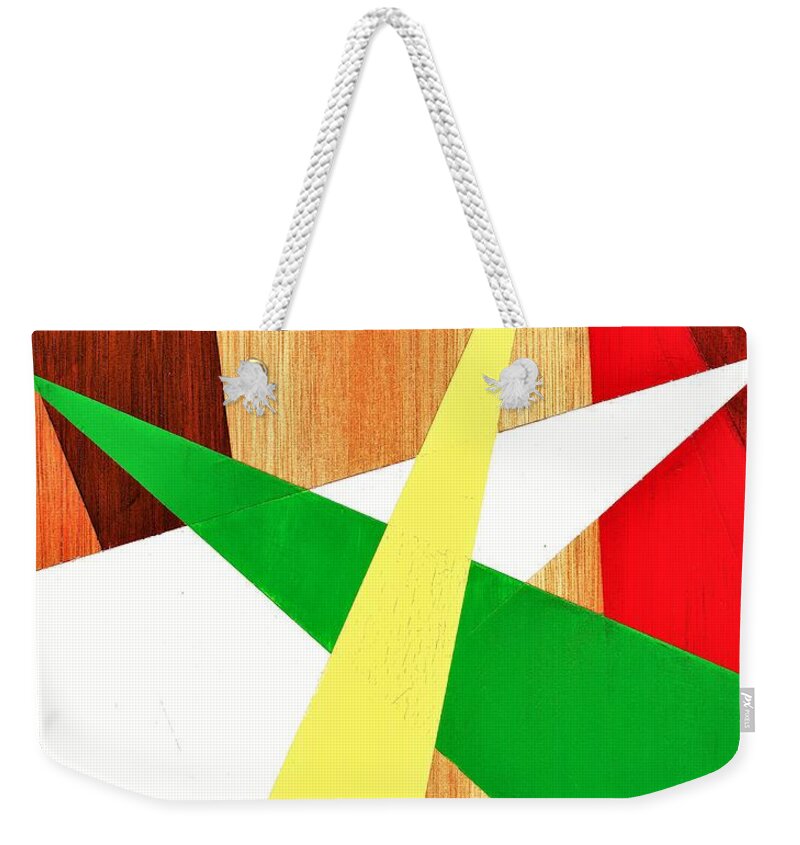 #abstract #modern #contemporaryart #artist #beautiful #colorful #contemporary #expressionism #fineart #followart #greenliving #interiordesign #luxury #mood #newartwork #painting #surreal #urban Weekender Tote Bag featuring the painting Spotlight by Allison Constantino