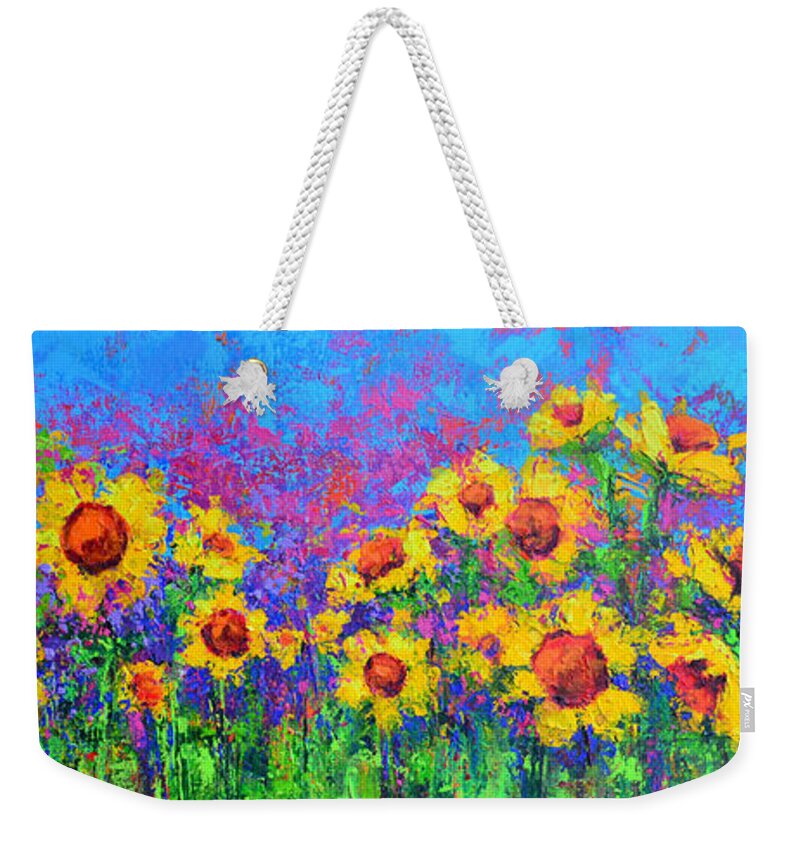 Floral Still Life Weekender Tote Bag featuring the painting Spreading Joy by Patricia Awapara