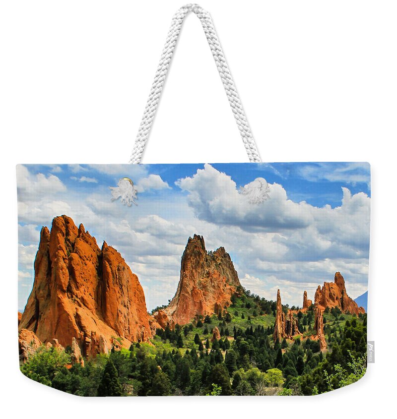 Colorado Weekender Tote Bag featuring the photograph Spring At Garden Of The Gods by Juli Ellen