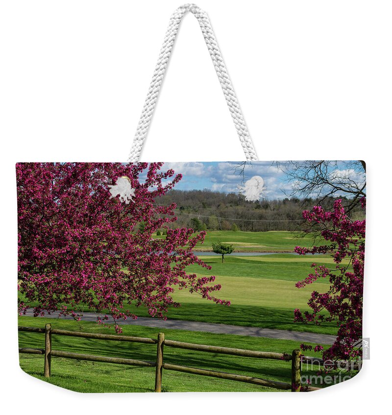 Golf Course Weekender Tote Bag featuring the photograph Spring Beauty At Rivercut by Jennifer White