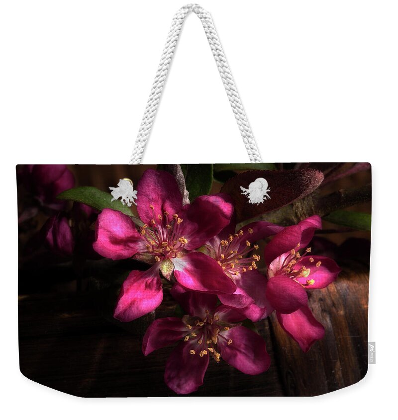 Flower Weekender Tote Bag featuring the photograph Spring Crabapple by Mike Eingle