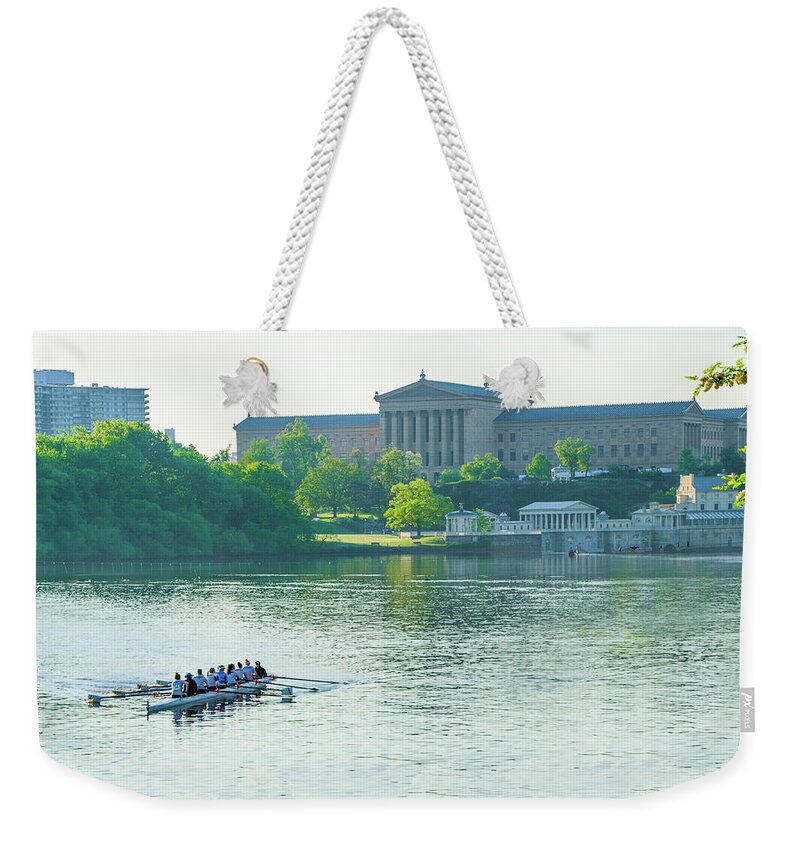 Spring Weekender Tote Bag featuring the photograph Spring in Philadelphia - Rowing Crew by Bill Cannon