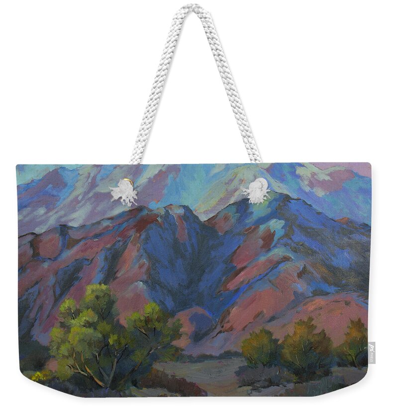 Spring Weekender Tote Bag featuring the painting Spring in the Mountains by Diane McClary