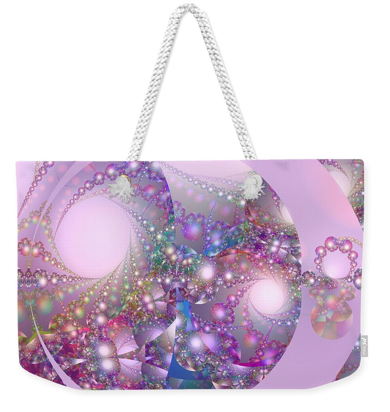Fractal Weekender Tote Bag featuring the digital art Spring Moon Bubble Fractal by Judi Suni Hall