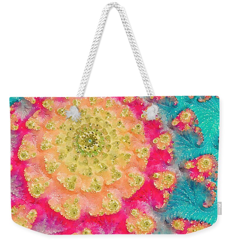 Fractal Art Weekender Tote Bag featuring the digital art Spring on Parade 2 by Bonnie Bruno