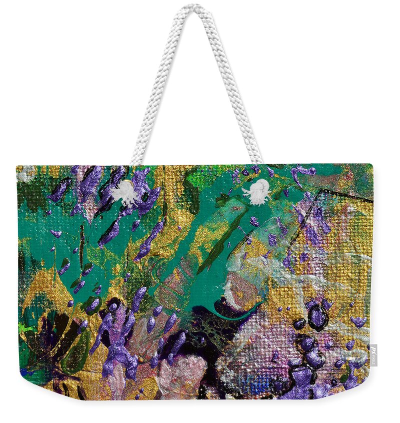 Modern Weekender Tote Bag featuring the painting Spring Rain by Donna Blackhall