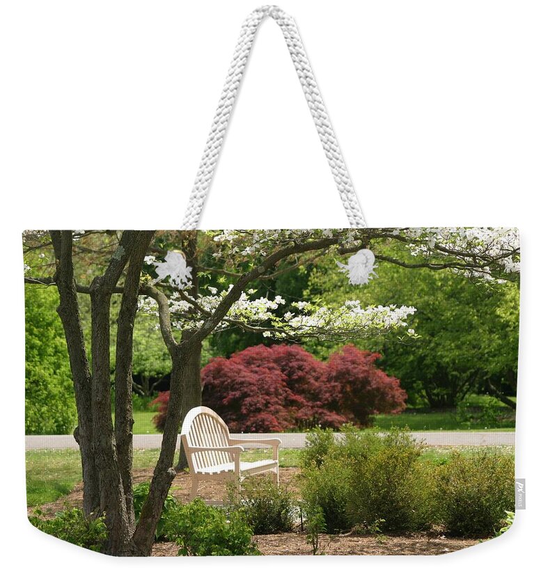 Spring Blossoms Weekender Tote Bag featuring the photograph Spring Seating by Living Color Photography Lorraine Lynch