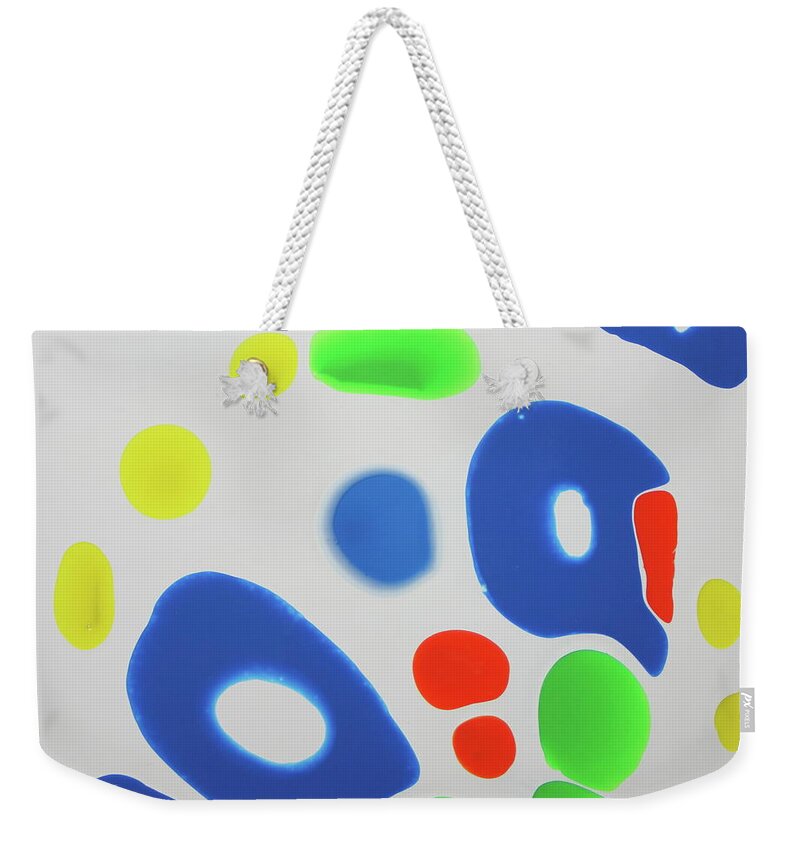 Colorful Weekender Tote Bag featuring the painting Spring to Mind by Madeleine Arnett
