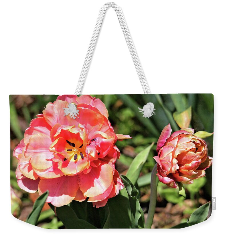 Flowers Weekender Tote Bag featuring the photograph Spring Tulips by Trina Ansel