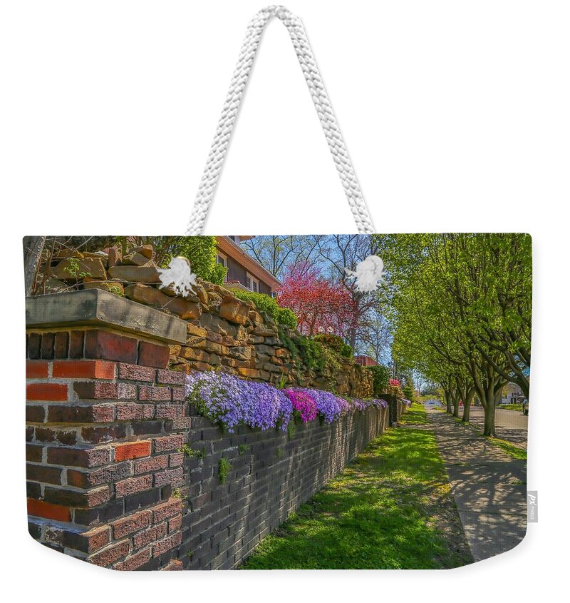Flowers Weekender Tote Bag featuring the photograph Spring Wall by Kevin Craft