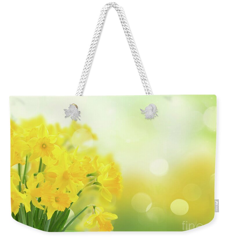 Easter Weekender Tote Bag featuring the photograph Spring Narcissus #1 by Anastasy Yarmolovich