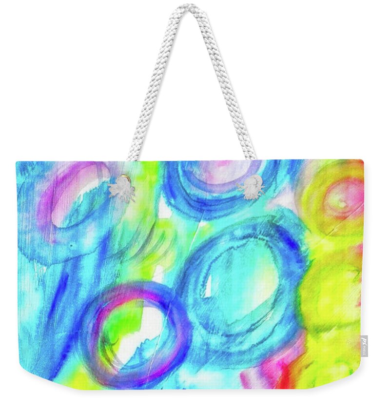 Spring Weekender Tote Bag featuring the painting SpringFeelings by Mimulux Patricia No