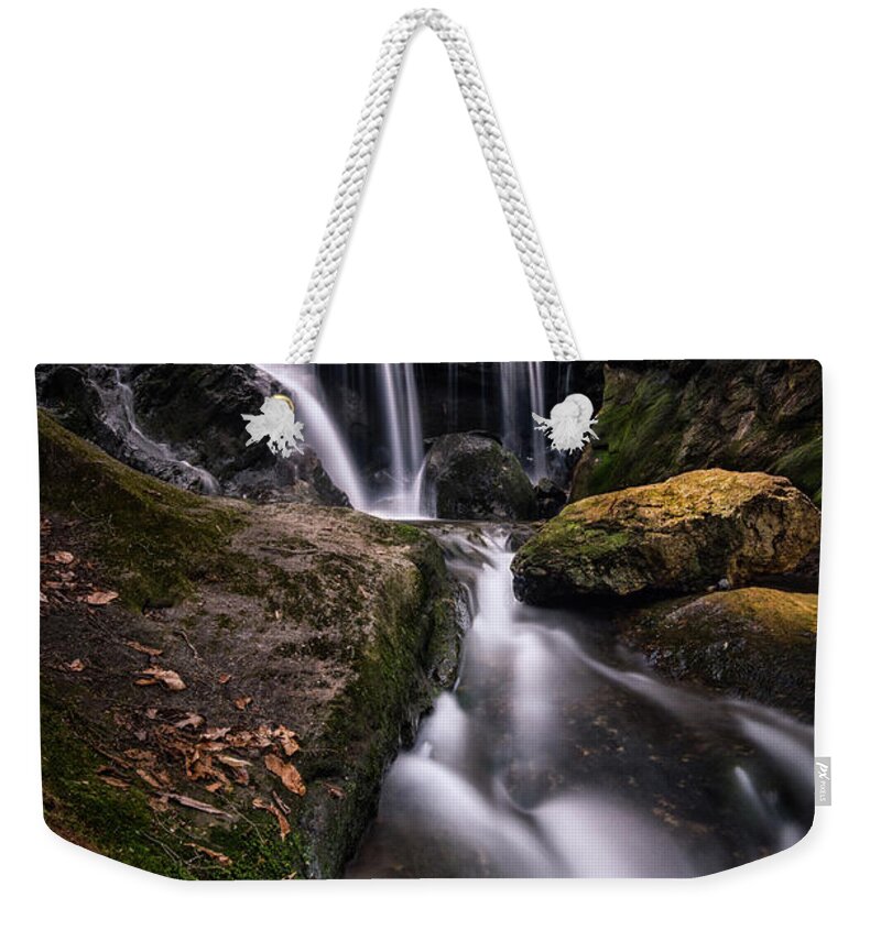 Beaconfallsct Weekender Tote Bag featuring the photograph Sprucebrook Falls in Beacon Falls, CT by Craig Szymanski