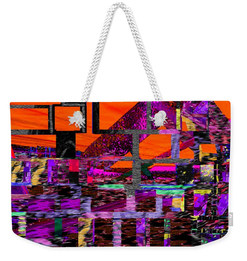  Original Contemporary Weekender Tote Bag featuring the digital art Square line 43 by Phillip Mossbarger