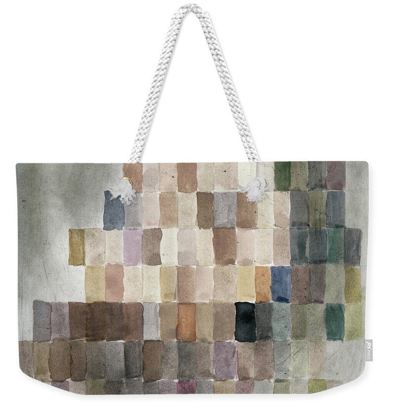Abstract Weekender Tote Bag featuring the painting Squares Abstract CCF by Edward Fielding