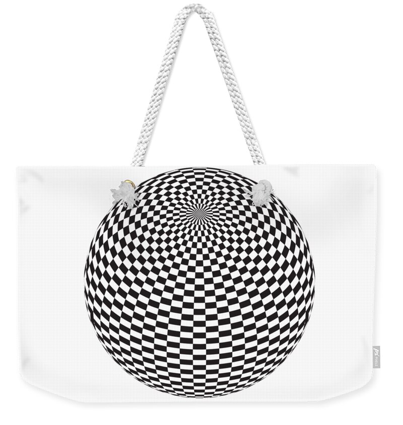 Abstract Weekender Tote Bag featuring the digital art Squares On The Ball by Michal Boubin