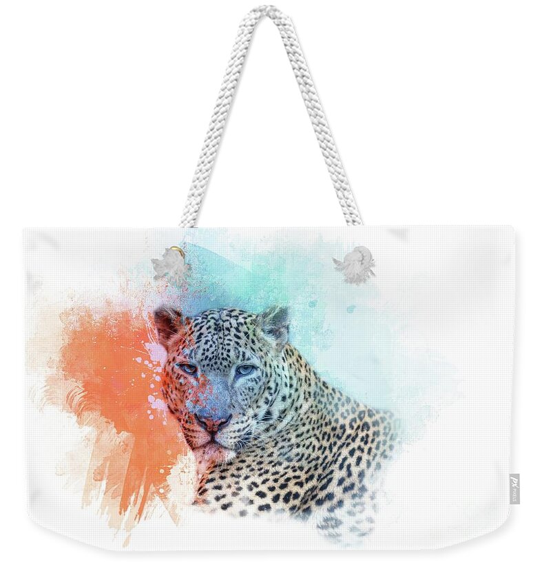 Sri Lankan Leopard Weekender Tote Bag featuring the photograph Sri Lankan Leopard by Eva Lechner