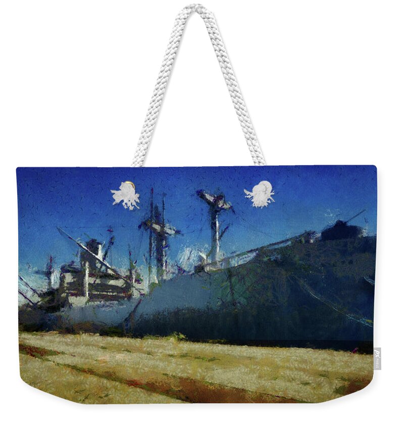 Cargo Ship Weekender Tote Bag featuring the photograph SS Lane Victory by Joseph Hollingsworth
