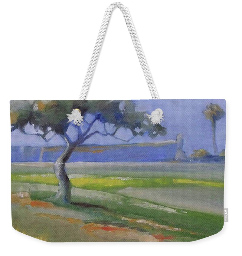 Saint Augustine Weekender Tote Bag featuring the painting St. Augustine Spanish Castillo by Mary Hubley