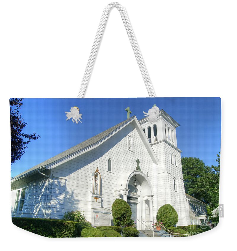 Church Weekender Tote Bag featuring the photograph St. Elizabeth's Church, Edgartown. by David Birchall
