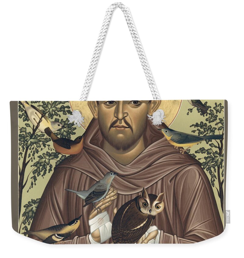 St. Francis Of Assisi Weekender Tote Bag featuring the painting St. Francis of Assisi - RLFOA by Br Robert Lentz OFM