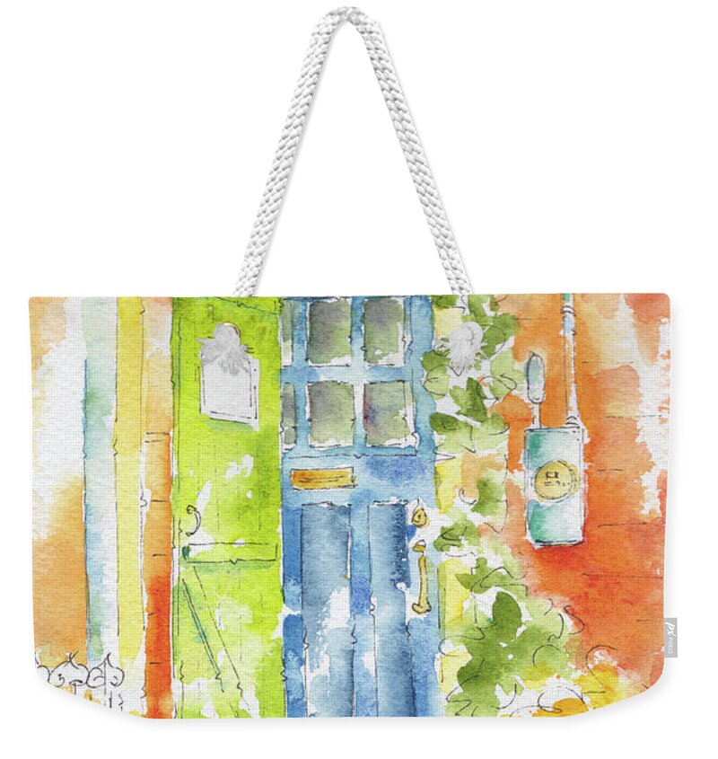 Impressionism Weekender Tote Bag featuring the painting St Johns Jelly Bean At 8 Wood Street by Pat Katz