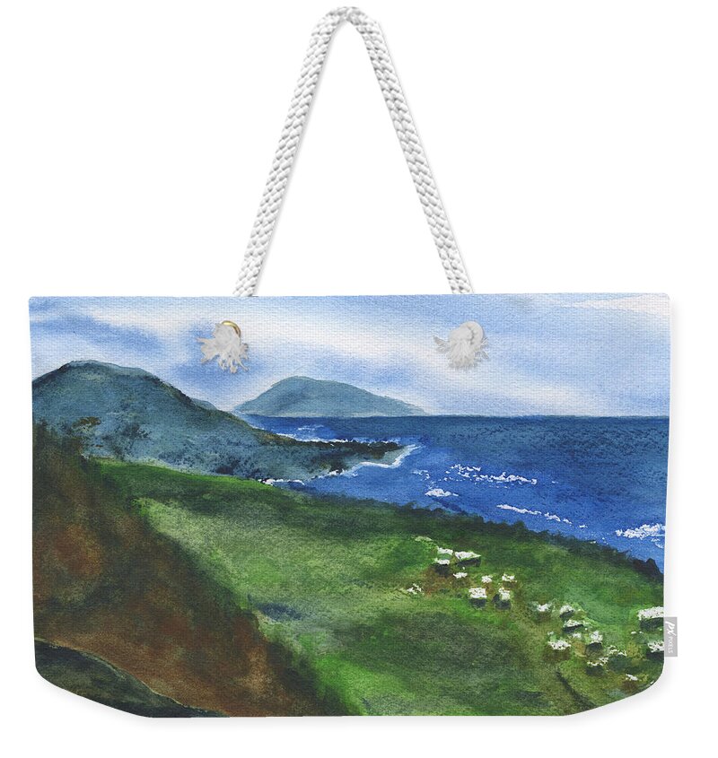 St Kitts View Weekender Tote Bag featuring the painting St Kitts View by Frank Bright